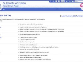 Oman visa status